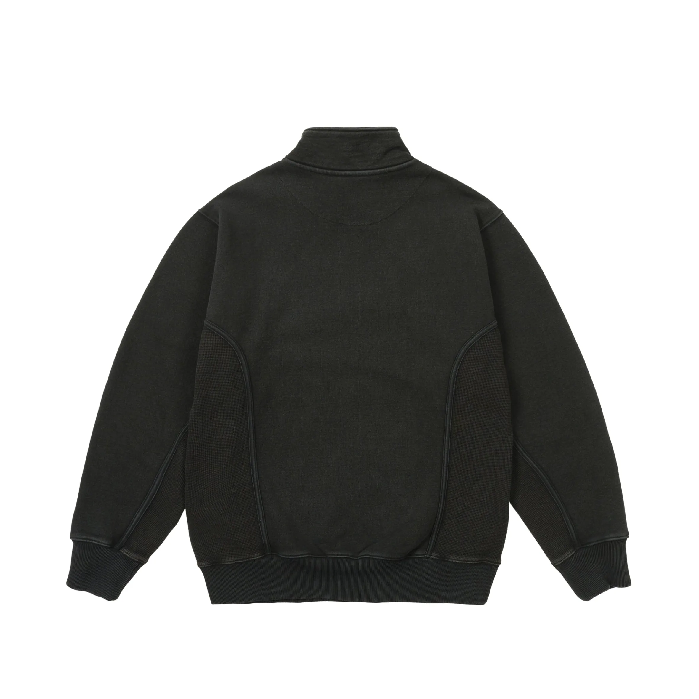 1/4 ZIP WASH OUT FUNNEL BLACK