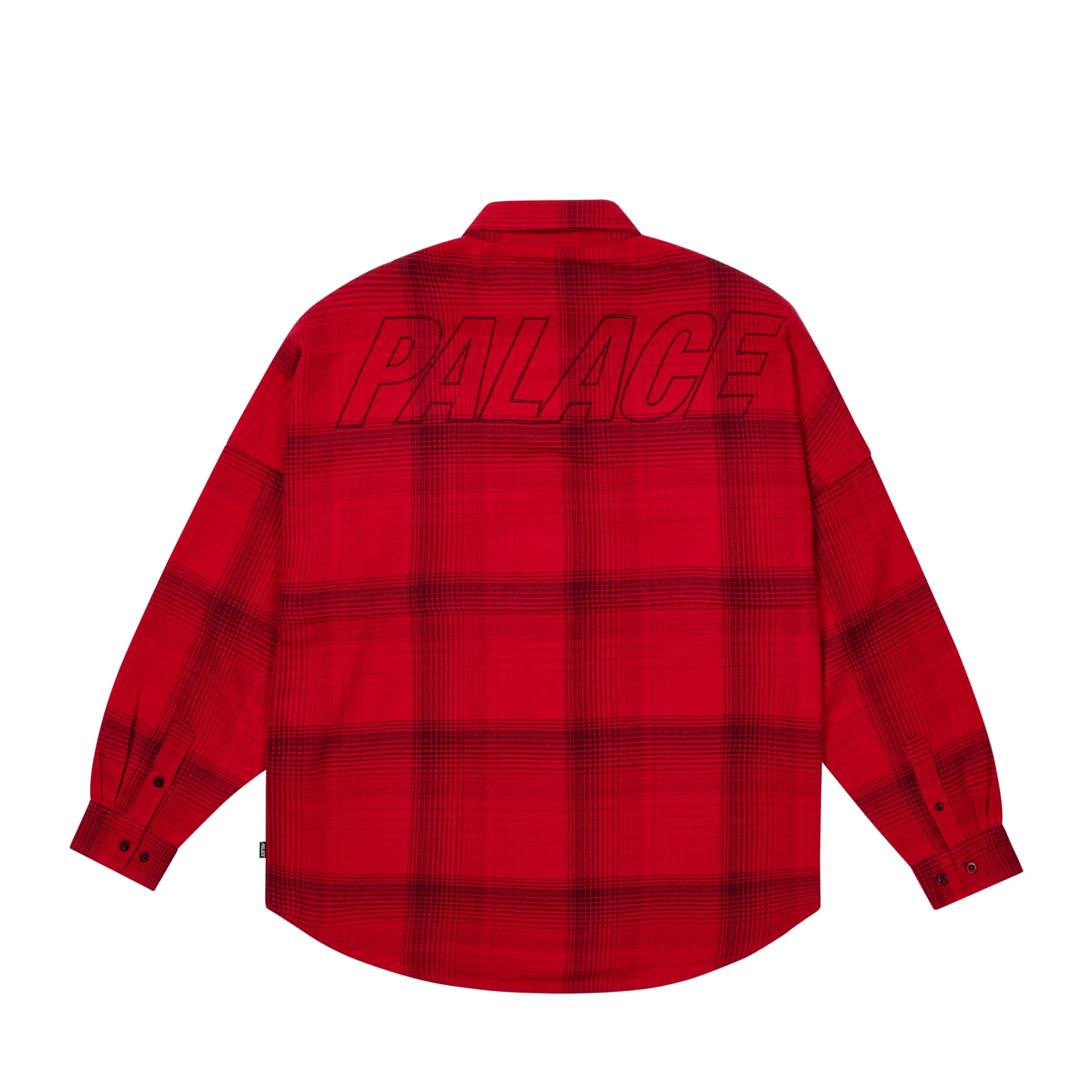 BRUSHED FLANNEL DROP SHOULDER SHIRT RED