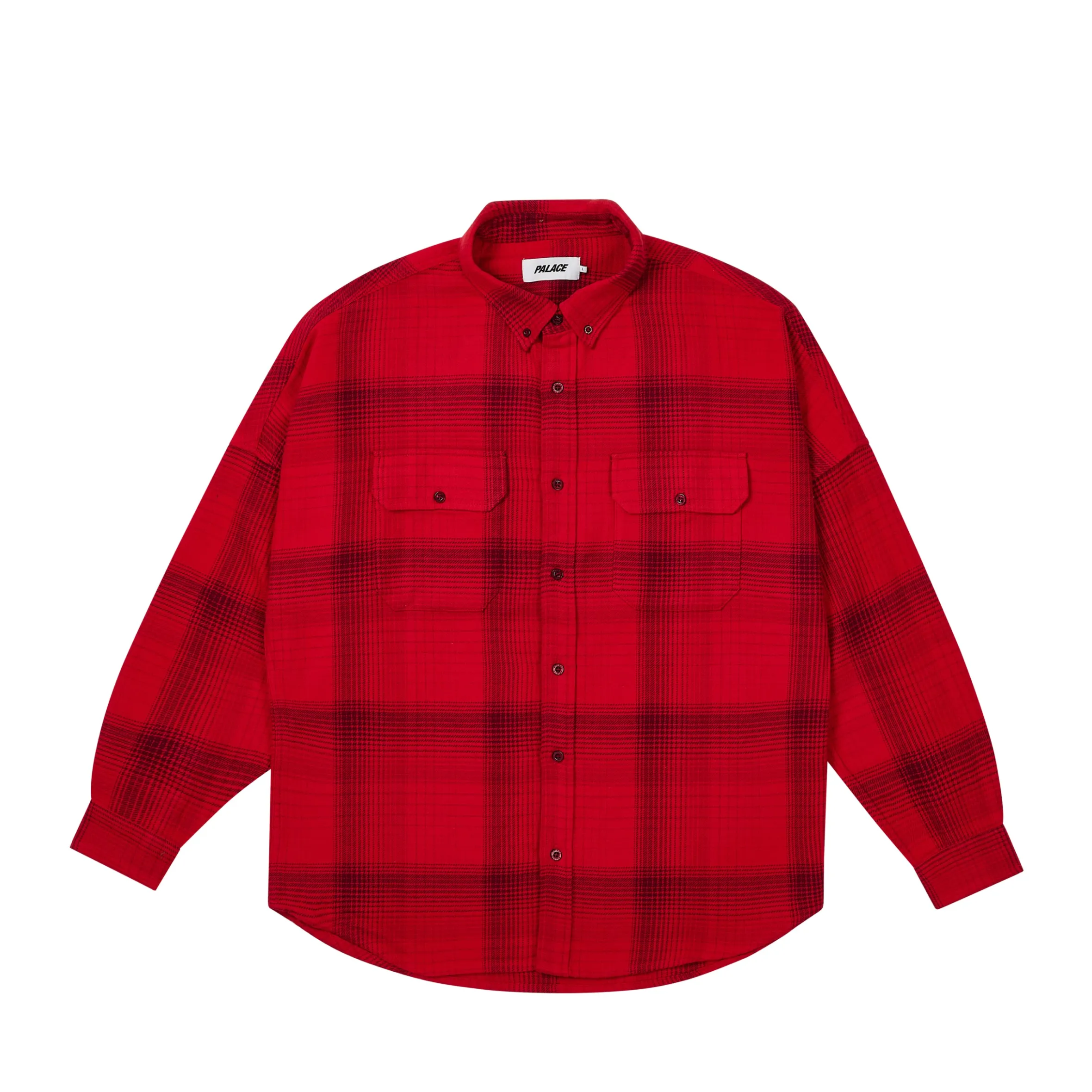 BRUSHED FLANNEL DROP SHOULDER SHIRT RED