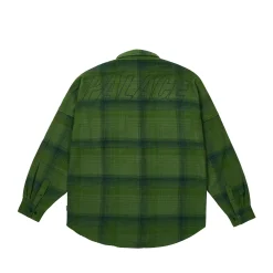 BRUSHED FLANNEL DROP SHOULDER SHIRT GREEN