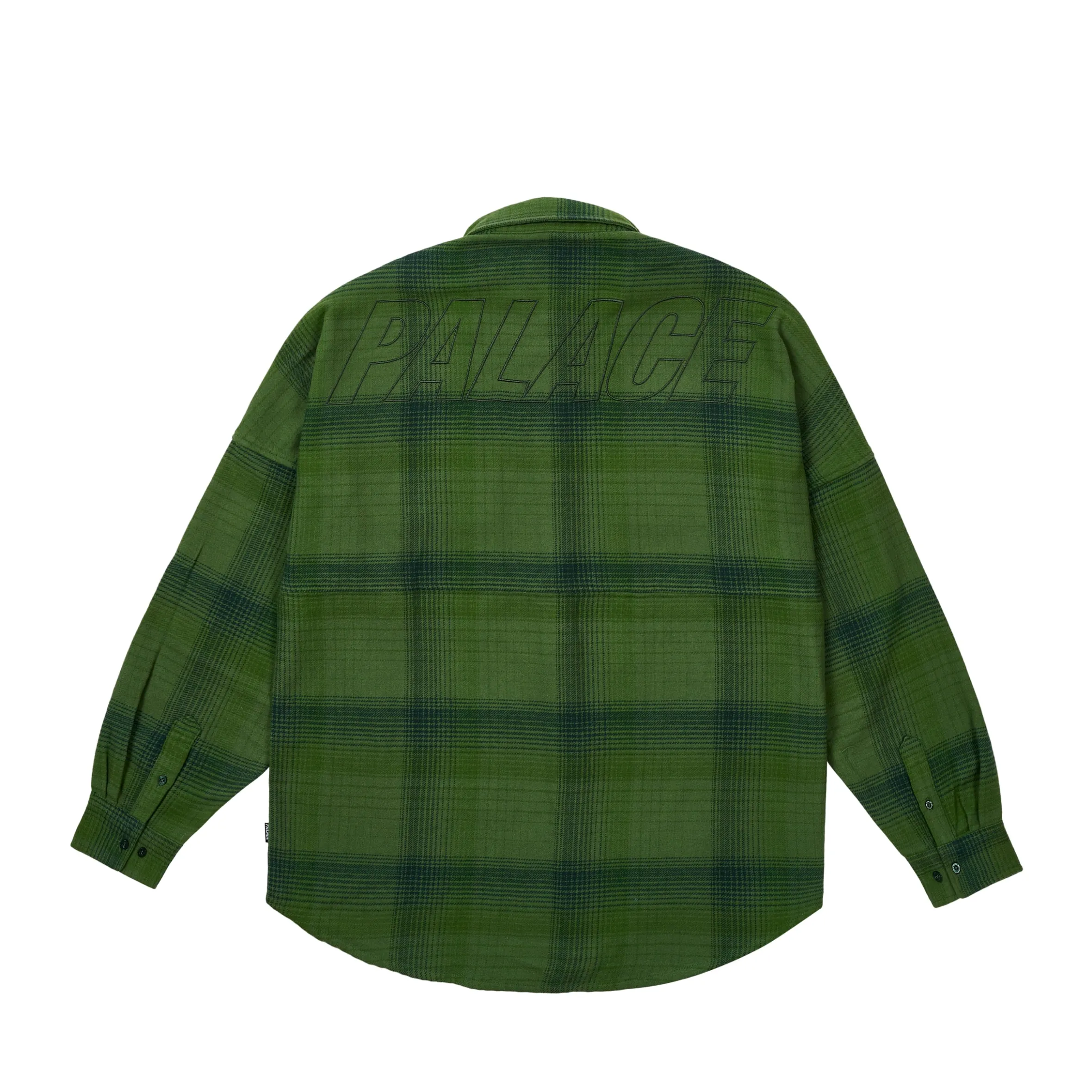 BRUSHED FLANNEL DROP SHOULDER SHIRT GREEN