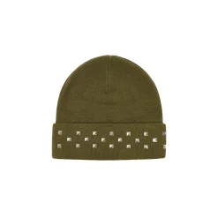 EMOTIONAL STUDDED BEANIE THE DEEP GREEN