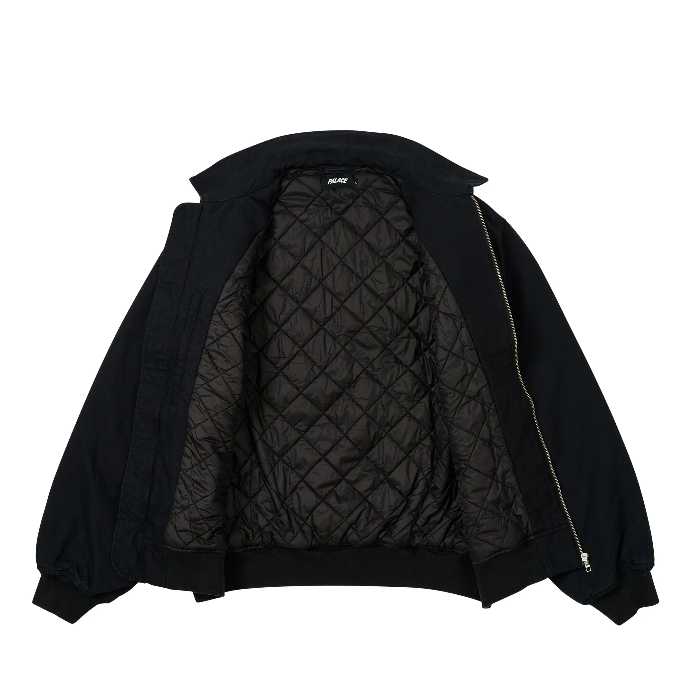 FLORAL CANVAS BOMBER JACKET BLACK