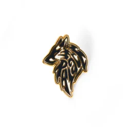 LONE WOLF PIN BADGE BLACK / WHITE