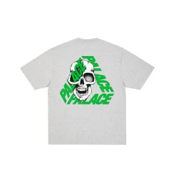 P3 SKULL T-SHIRT GREY MARL