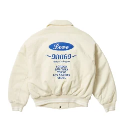 PALACE LOVE VARSITY JACKET SOFT WHITE