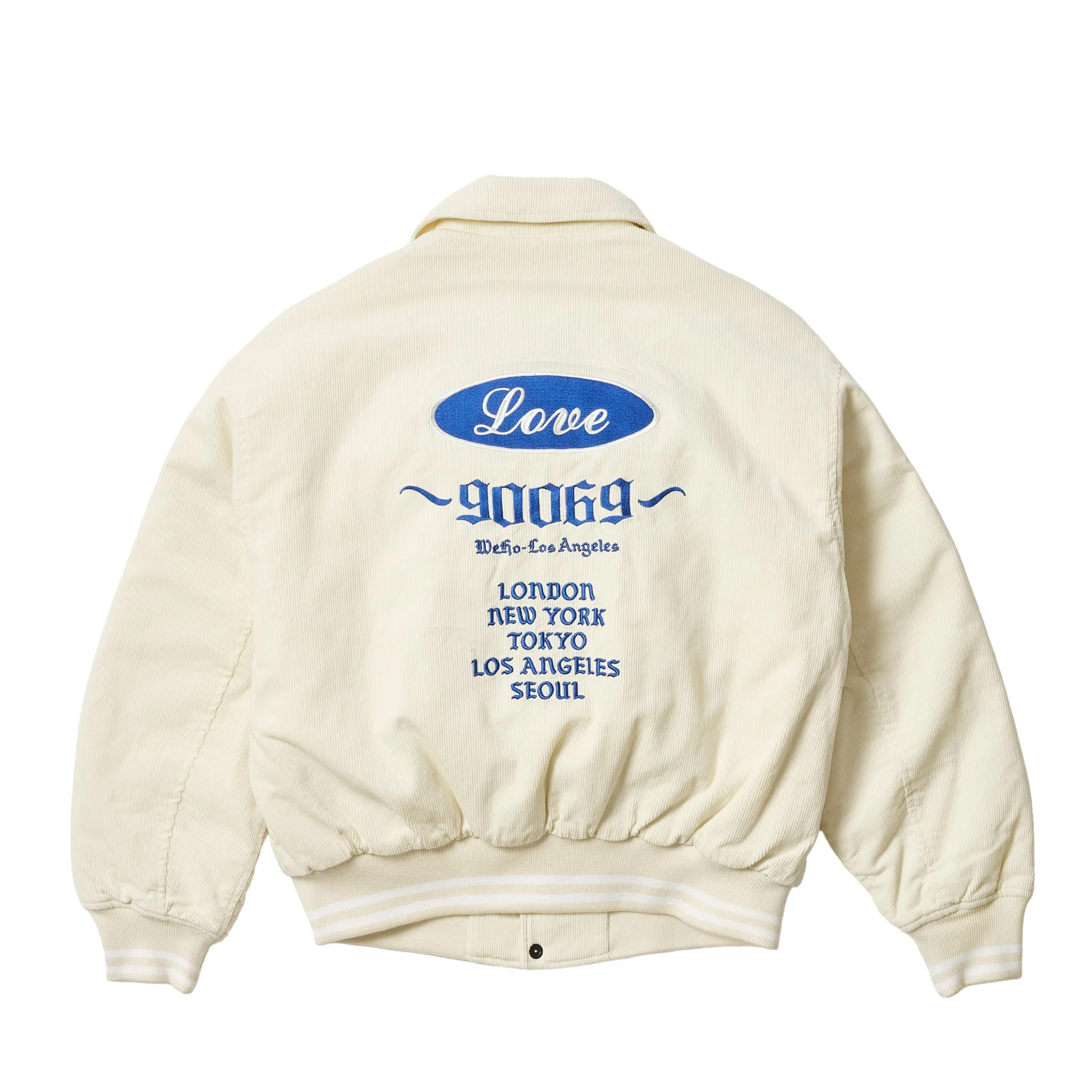 PALACE LOVE VARSITY JACKET SOFT WHITE