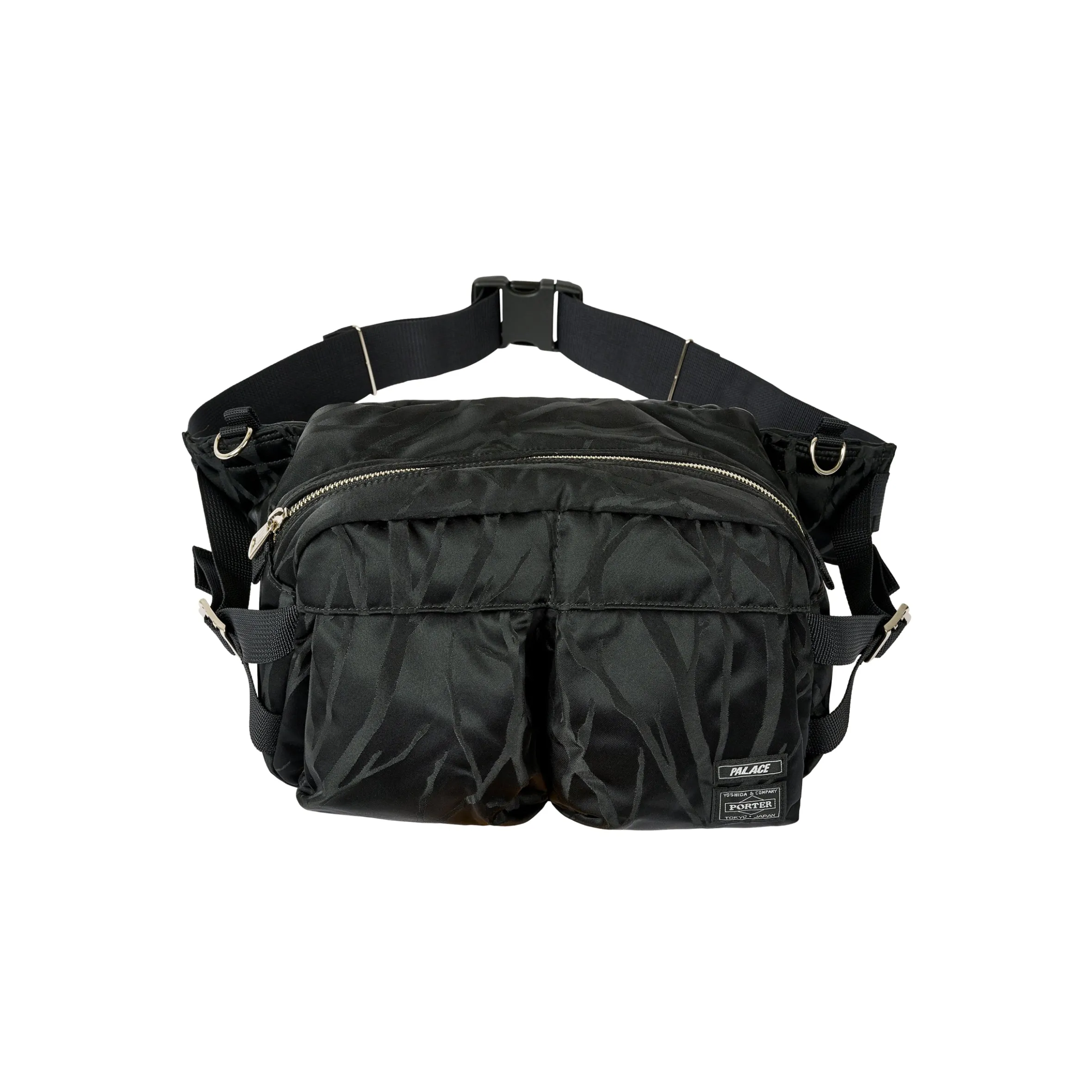 PALACE PORTER WAIST BAG BLACK / JACQUARD