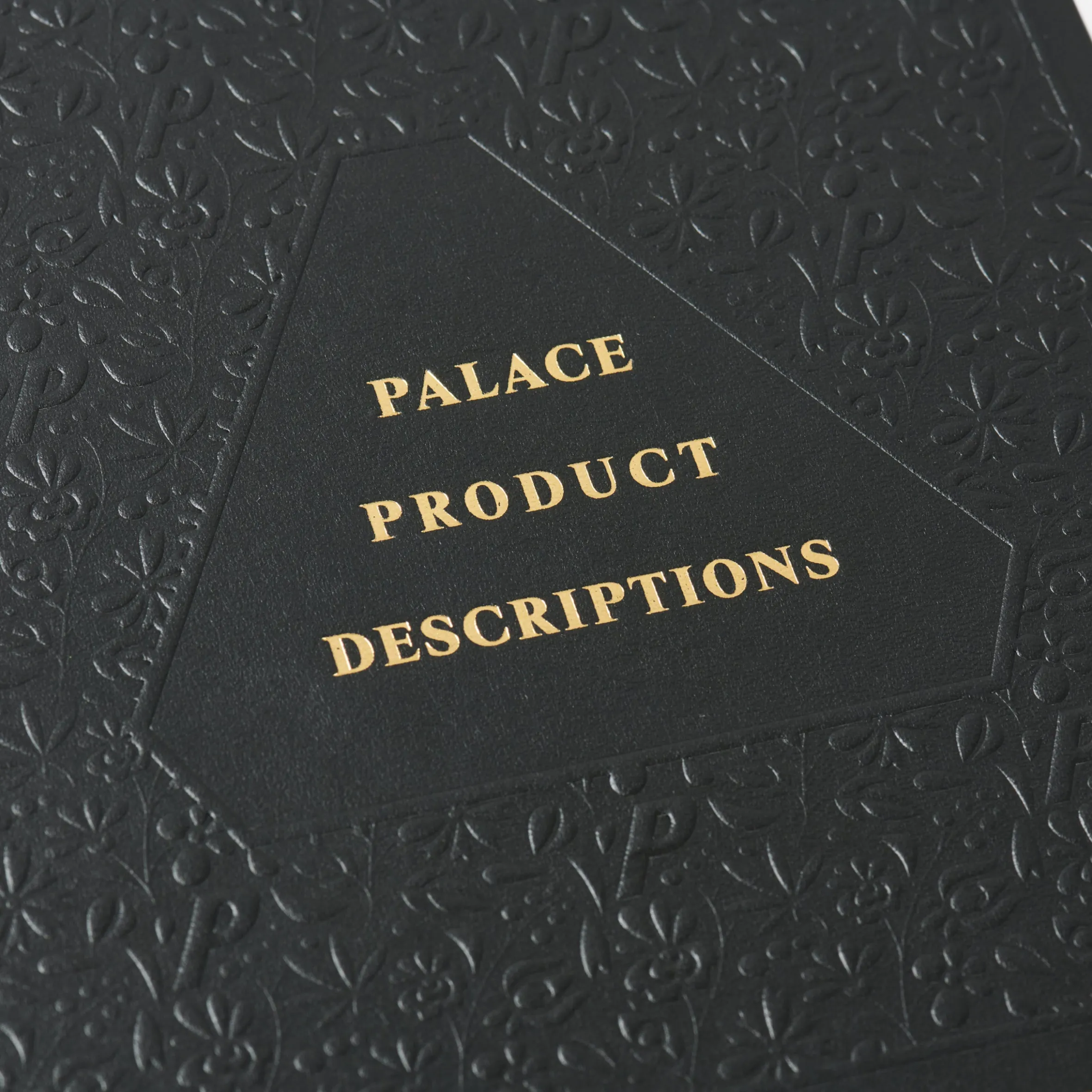 PALACE PRODUCT DESCRIPTIONS: THE SELECTED ARCHIVE BOOK BLACK