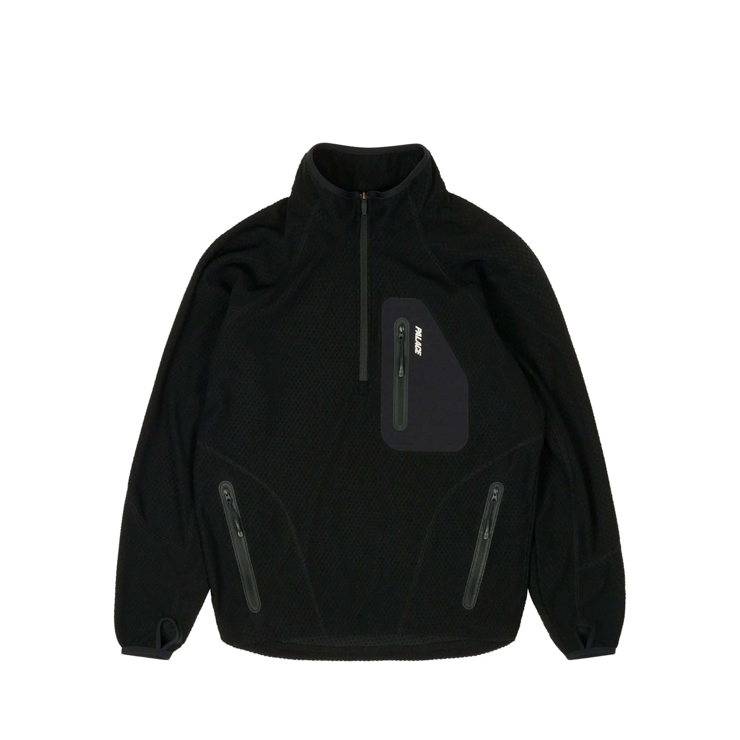 RUN IT 1/2 ZIP THERMAL TRACK JACKET BLACK