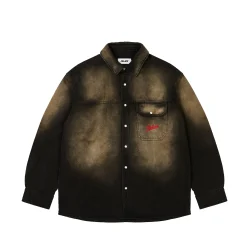SCRIPTY DENIM SHIRT SAND WASH BLACK