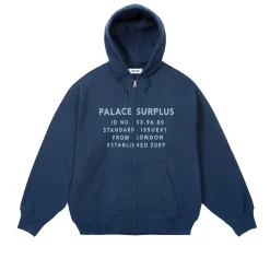 STAMP WAFFLE ZIP HOOD NAVY