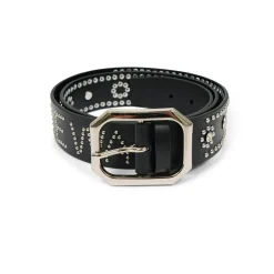 WAIST MAN STUDDED BELT BLACK / SILVER