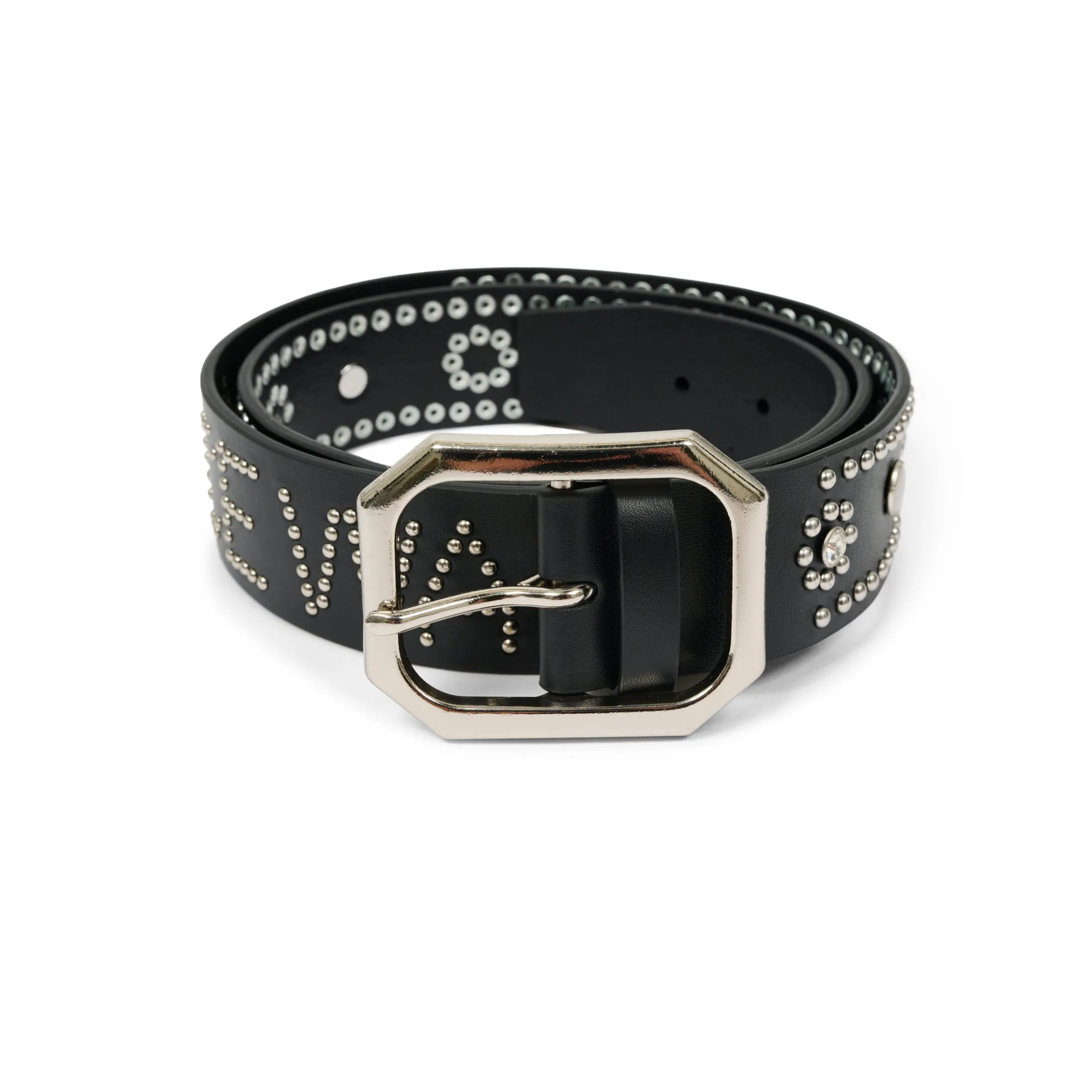 WAIST MAN STUDDED BELT BLACK / SILVER